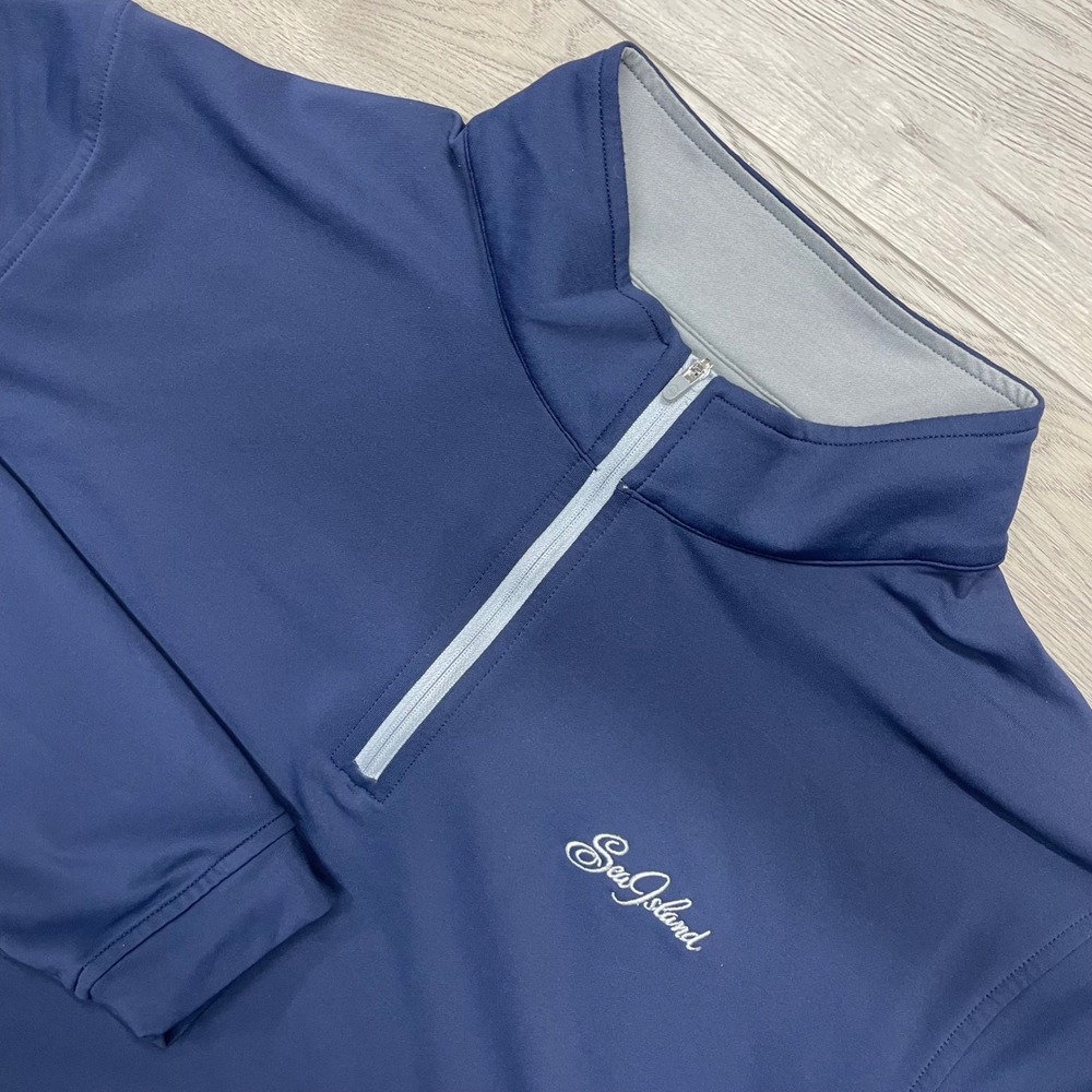 Peter Millar Quarter Zip Pullover Mens XL Blue Sea Island Golf Perth Performance